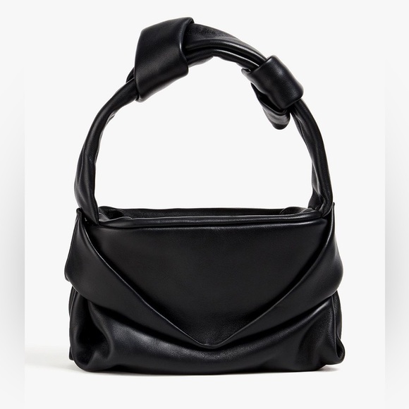 STAUD Kiss Gathered Leather Shoulder Bag Black Mini Bag NWT - Picture 5 of 11
